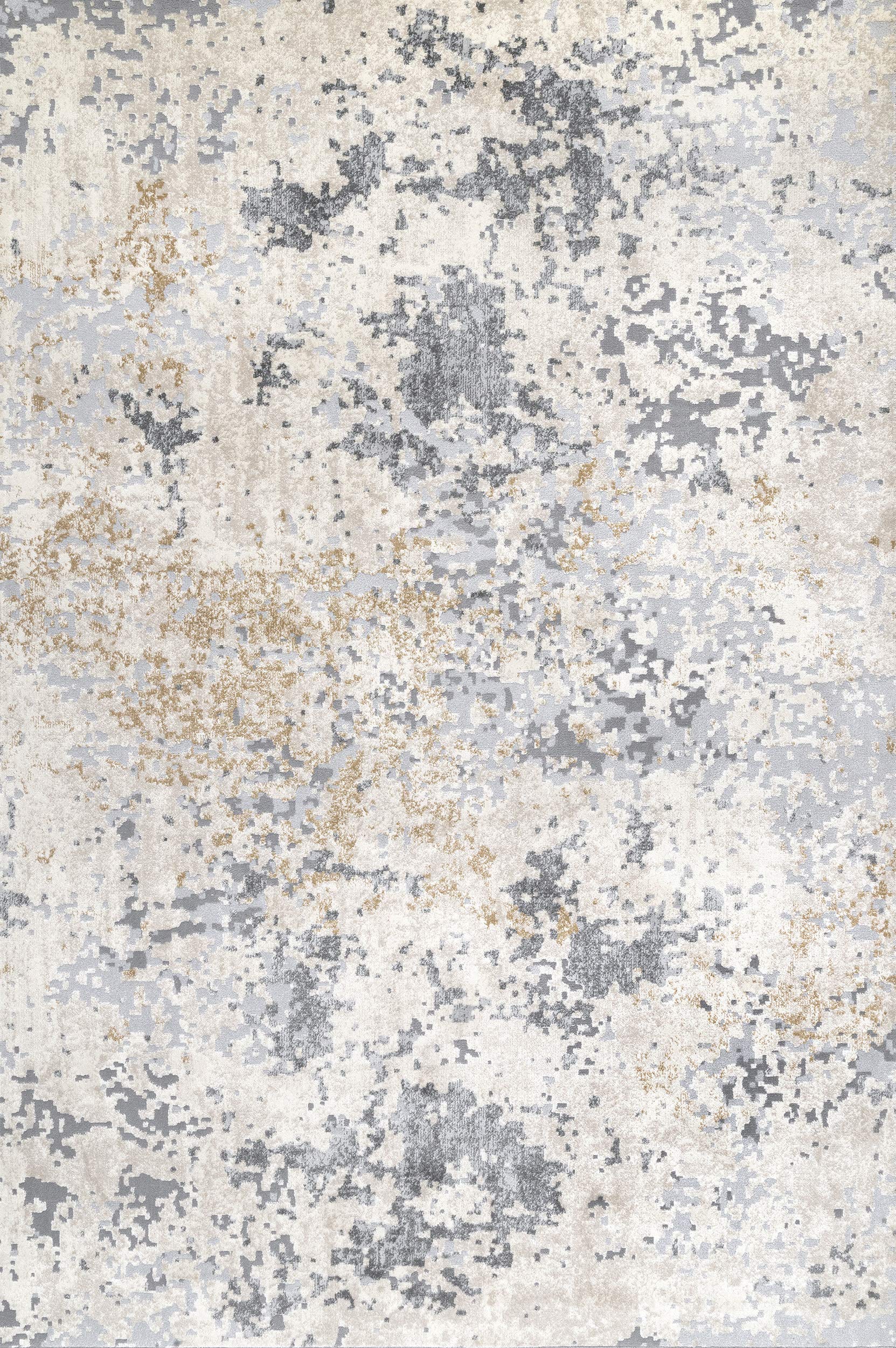 nuLOOM Abstract Contemporary Motto Area Rug, 6' Round, Beige