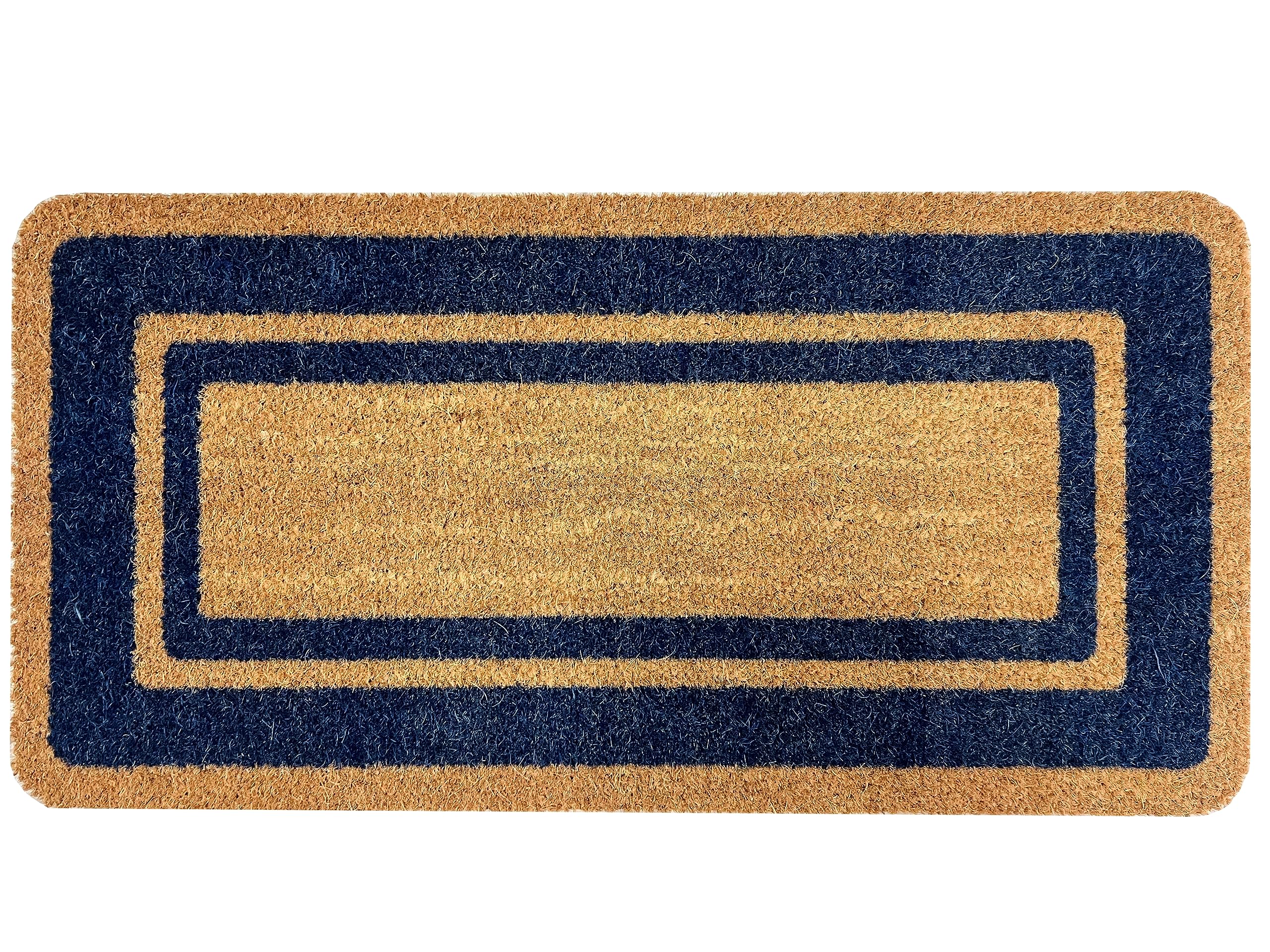 Paillasson Cocco anti-glisse tapis d'entrée résistant bleu 40x90