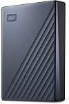 WD 4TB Mon passeport Ultra Disque dur portable bleu, externe HDD, comprend un logiciel de sauvegarde avec défense contre les ransomwares, et une protection par mot de passe, USB-C et USB 3.1 compatible - WDBFTM0040BBL-WESN