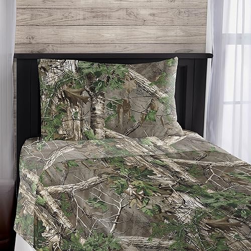 Miniatura 1 de Northwest Realtree - Juego de sábanas, tamaño individual, camuflaje verde Realtree Xtra