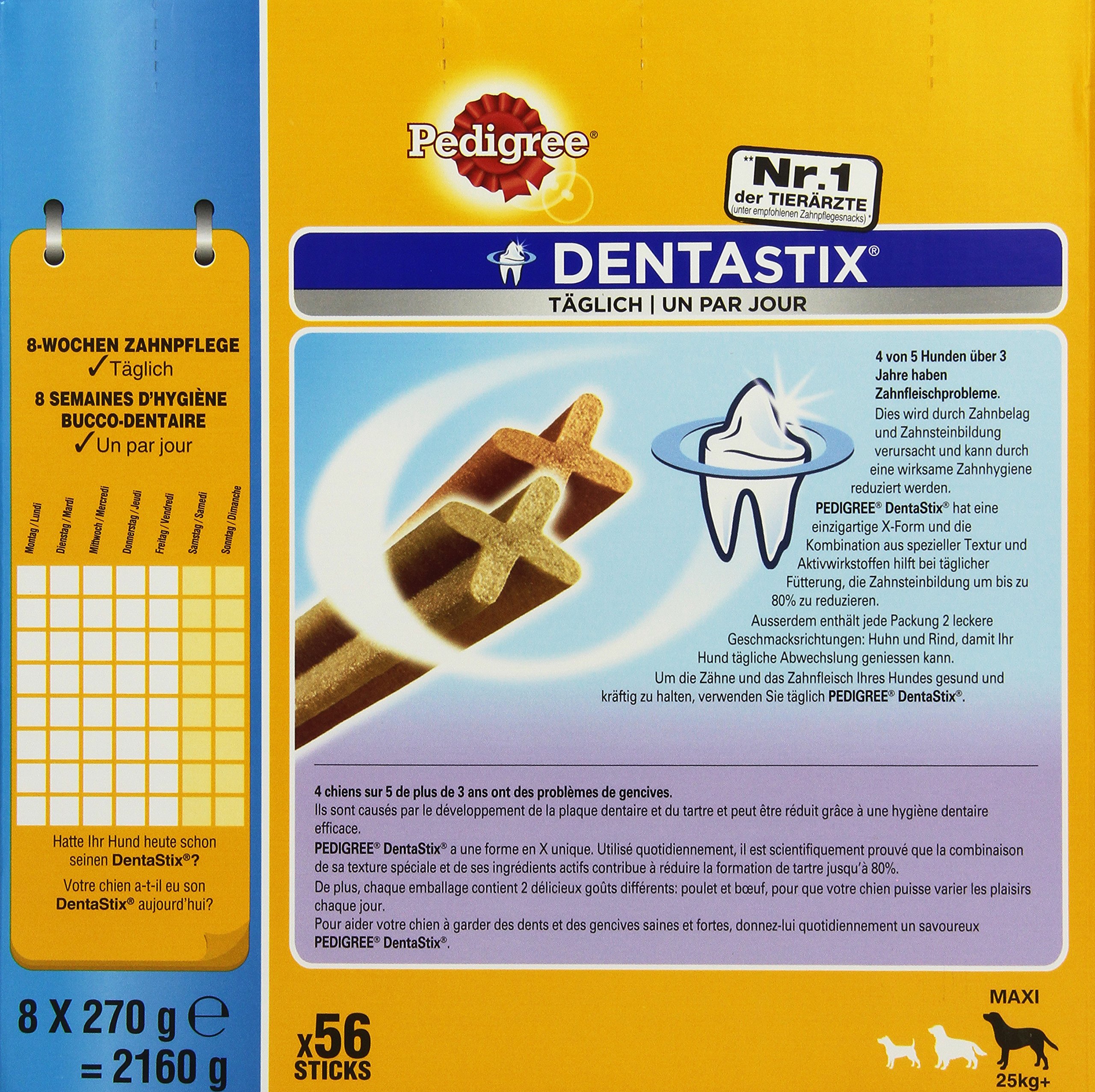 PEDIGREE DentaStix Lot de 56 friandises pour Grands Chiens (1 x 2,16 kg)