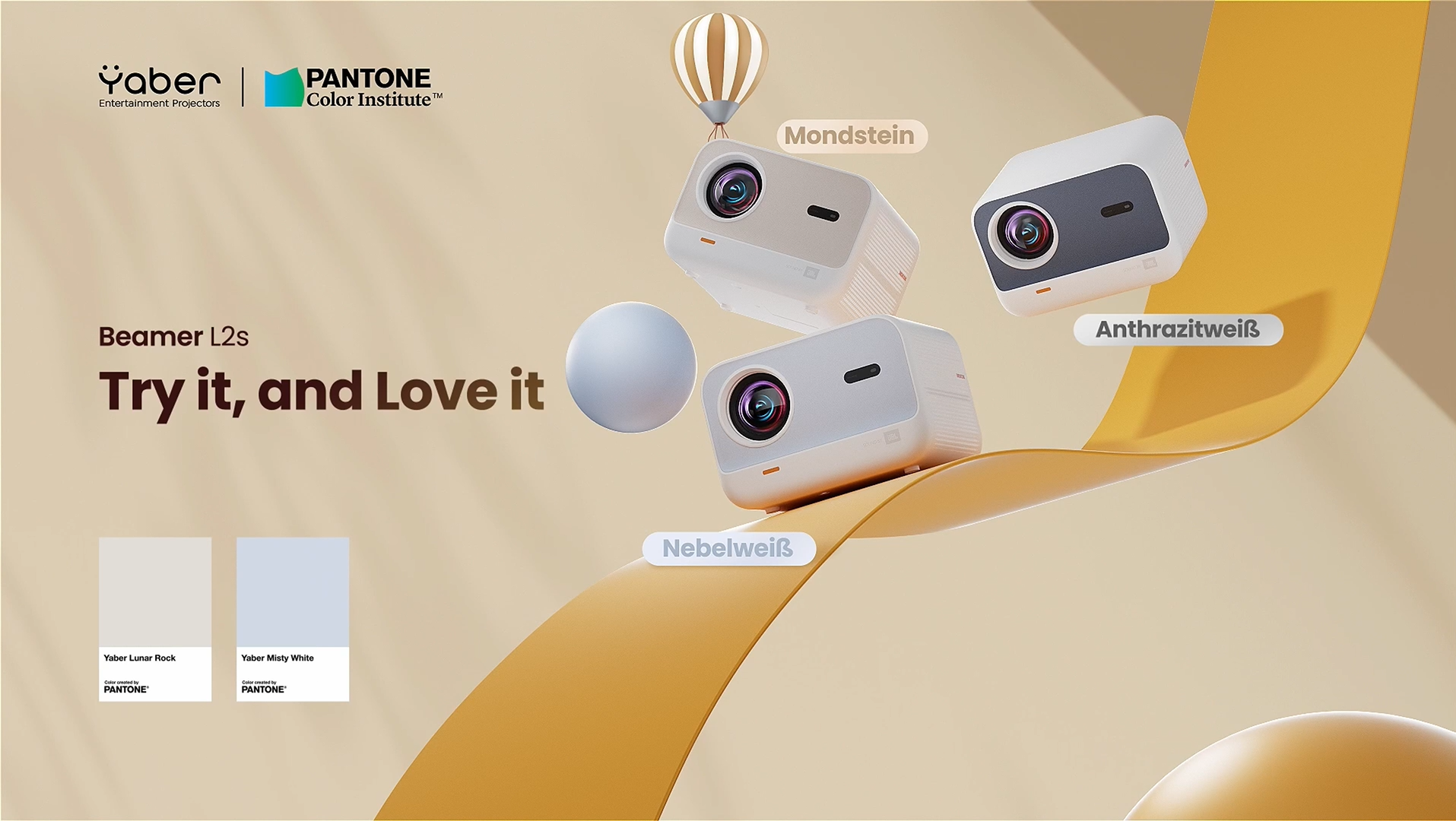 Beamer Sound by JBL,1080P Native Projektor, Yaber L2s Nahtloser