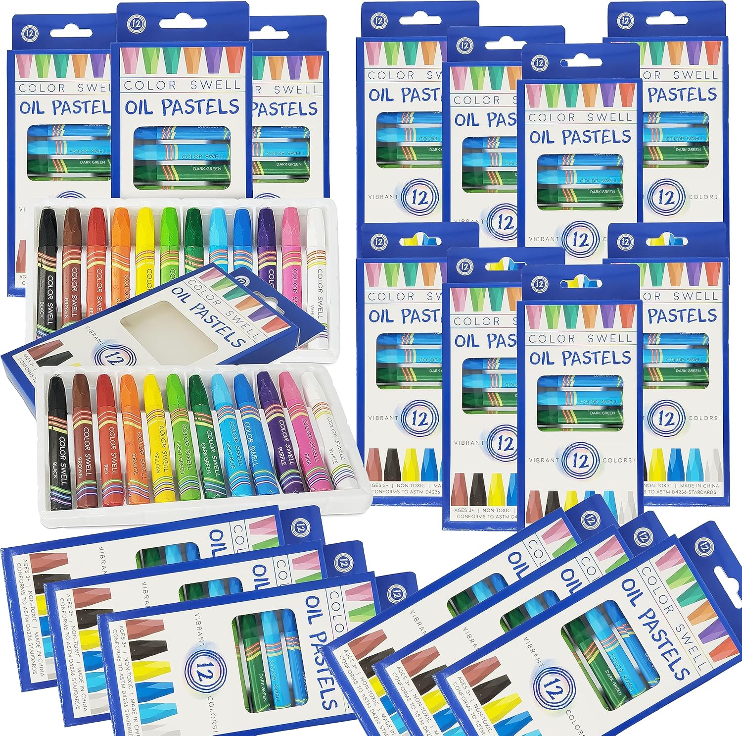 Color Swell Bulk Oil Pastels 18 Packs 12 Oil Pastels per Pack (216