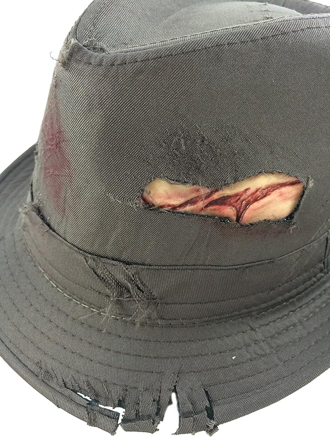 Bloody Fedora Zombie/Dead Mans Hat, Accesorio Halloween miniatura 3