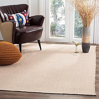 SAFAVIEH Montauk Collection Area Rug - 5' x 7', Ivory & Beige, Handmade ...