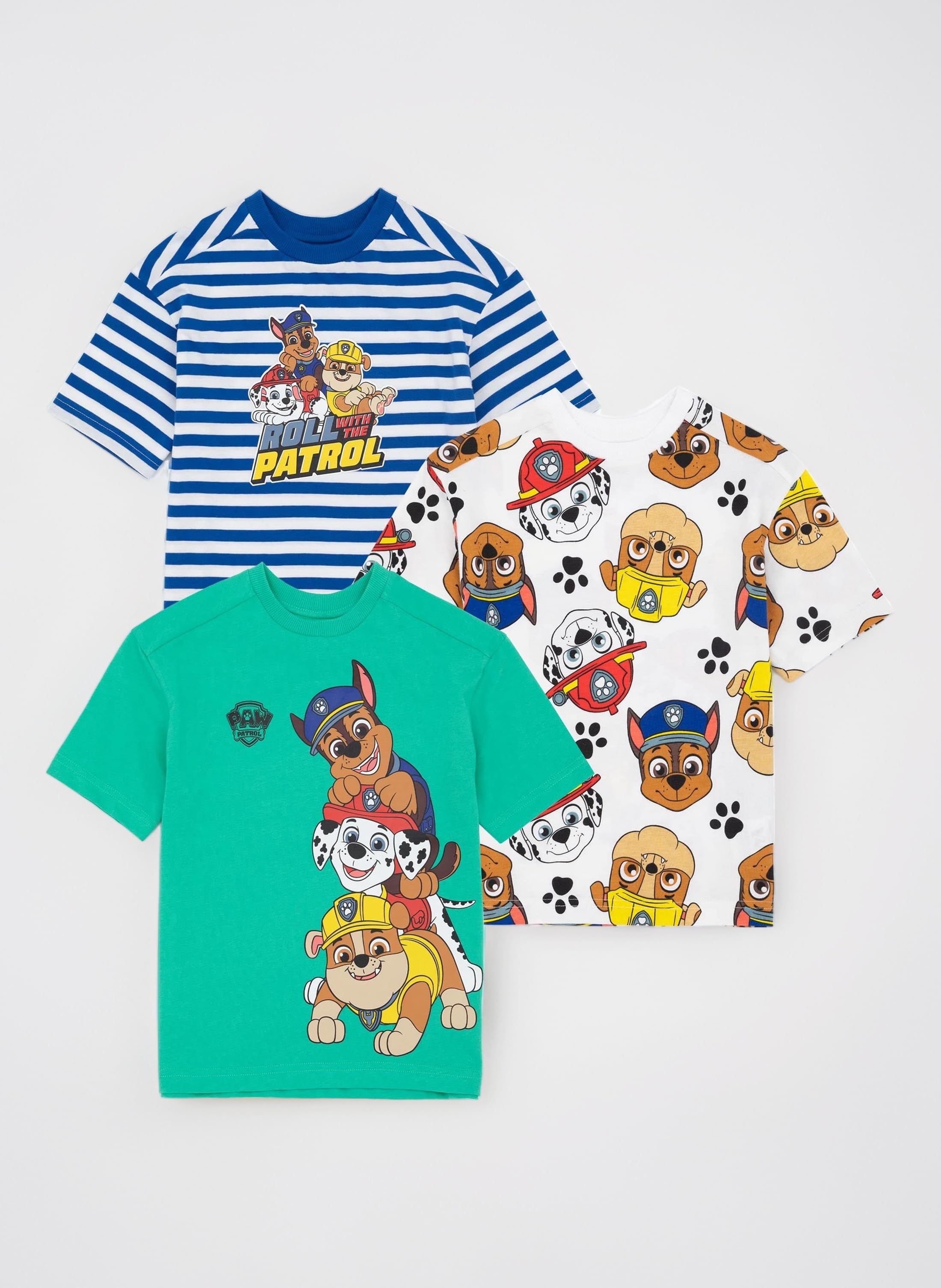 Paw Patrol Boys 3 Pack T-Shirt Set