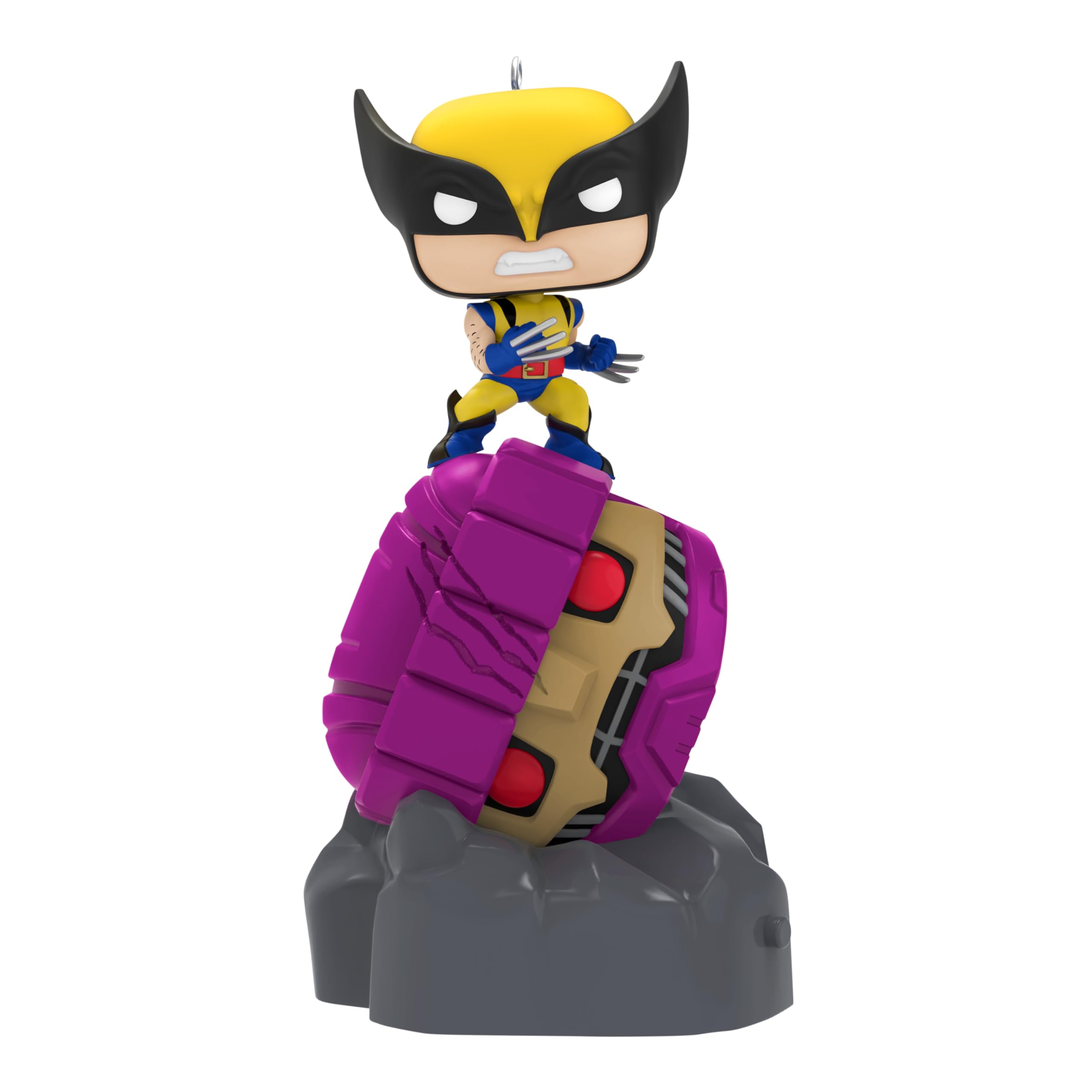 Hallmark Keepsake Christmas Ornament 2025, Marvel X-Men Wolverine Defeats Sentinel Funko POP! with Light, Gifts for Marvel Fans
