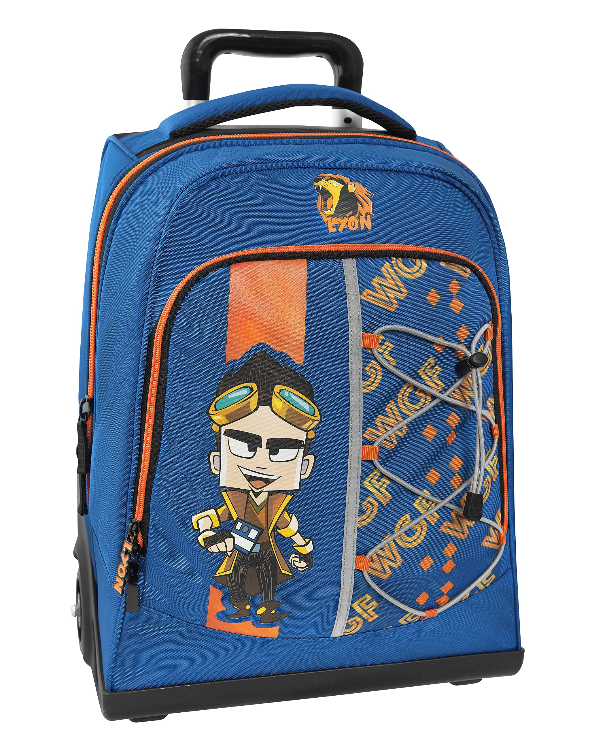 Franco Cosimo Panini LYON GAMER - Zaino Trolley Regolabile con Maniglia e Spallacci a Scomparsa, Cerniera e Tasca Frontale Zip - Zainetto Bambina - Zaino Scuola cm 36x23X47H