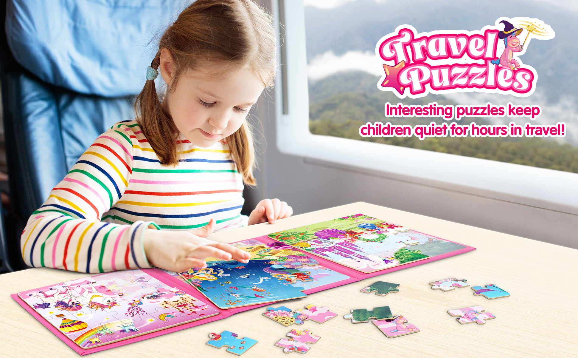Amazon.com: SYNARRY Unicorn Mermaid Princess Magnetic Puzzles for