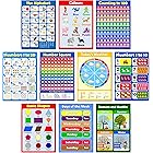 12 Pieces Educational Preschool Posters Alphabet Number Classroom Wall ...