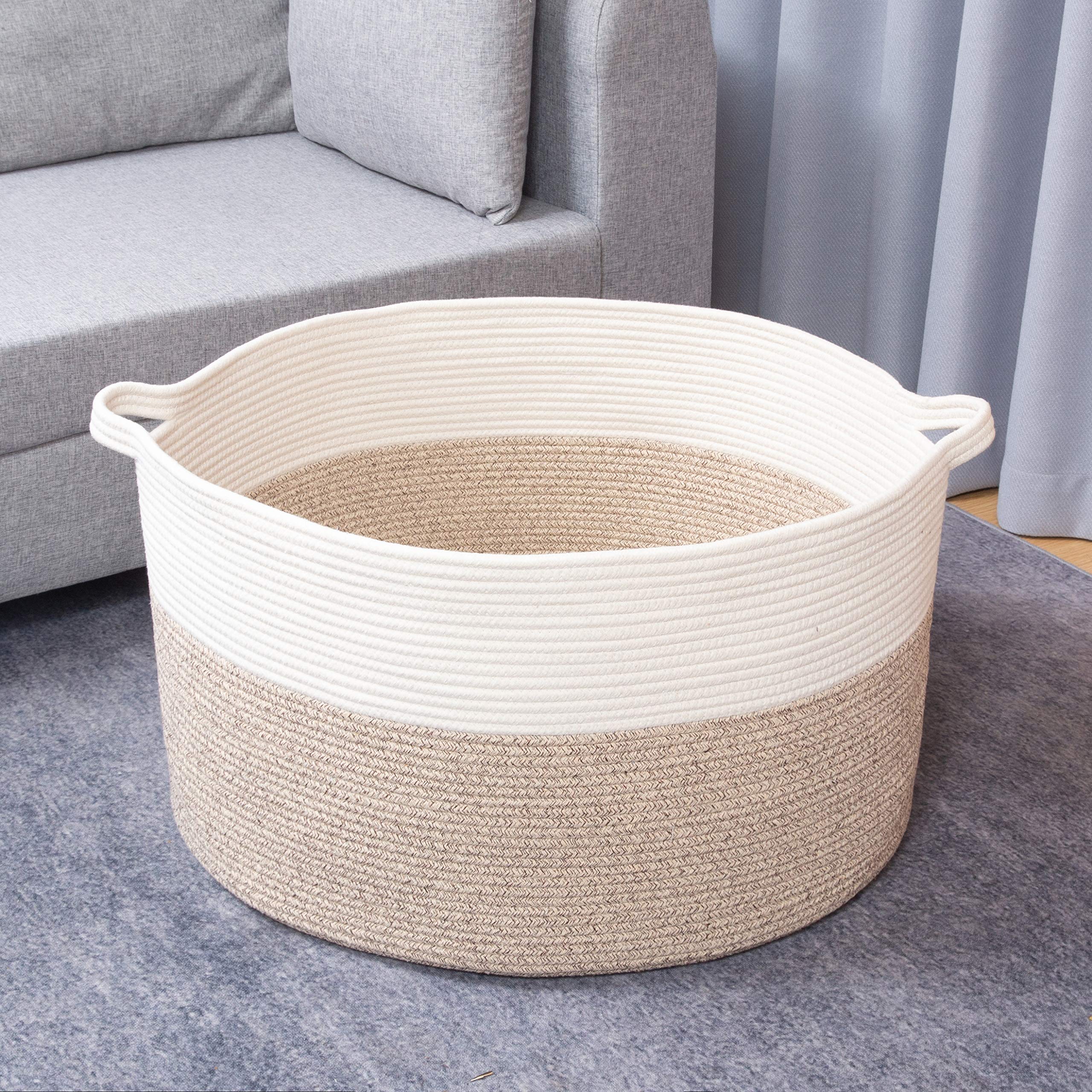 Cesto Portaoggetti In Corda Di Cotone HUDDLE XXL 61x43 Cm Lavabile – Per Coperte E Giocattoli