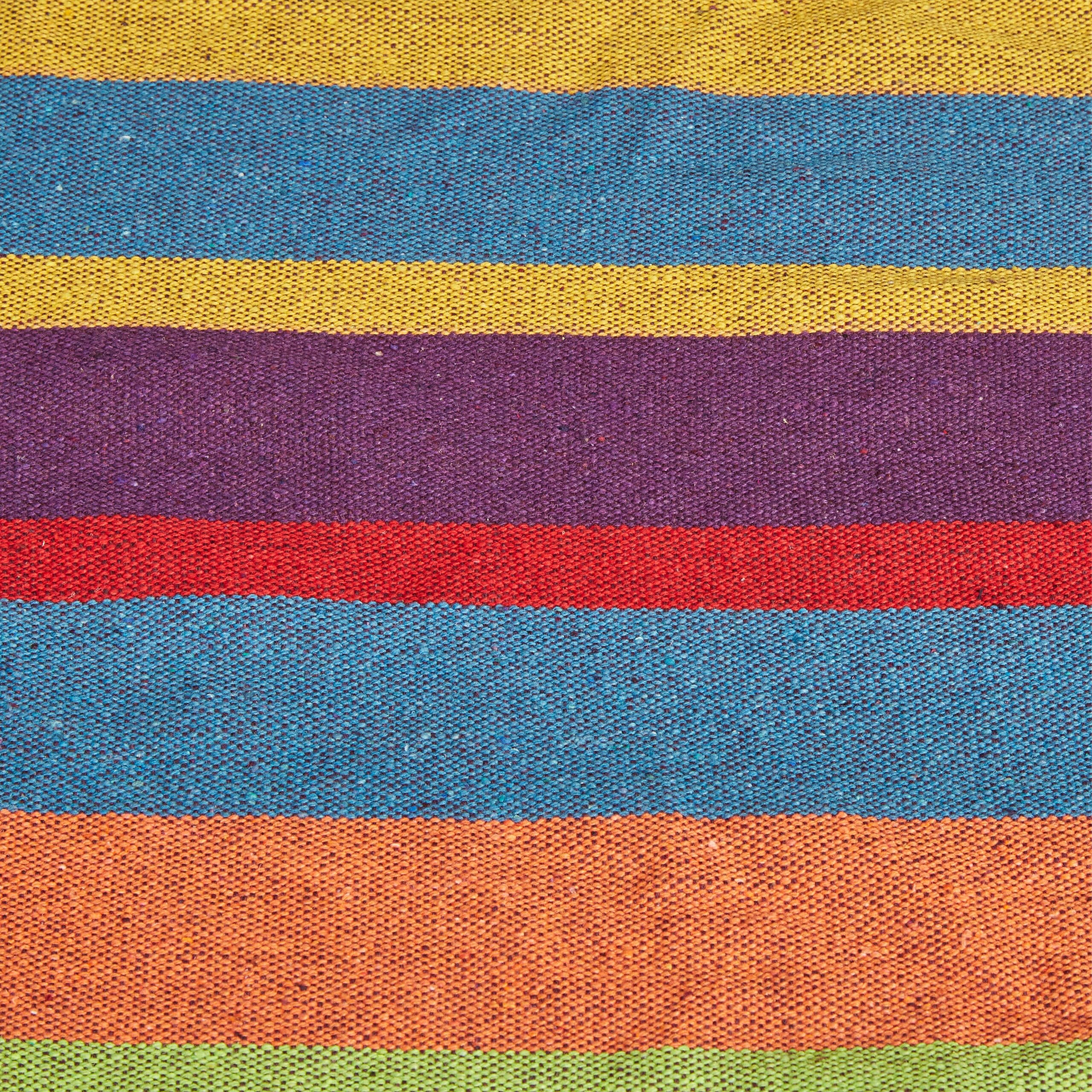 Relaxdays Hamaca de Algodón, 150 x 190 cm, con Set de Fijación, hasta 300 kg, Portátil, Cama Colgante, Multicolor