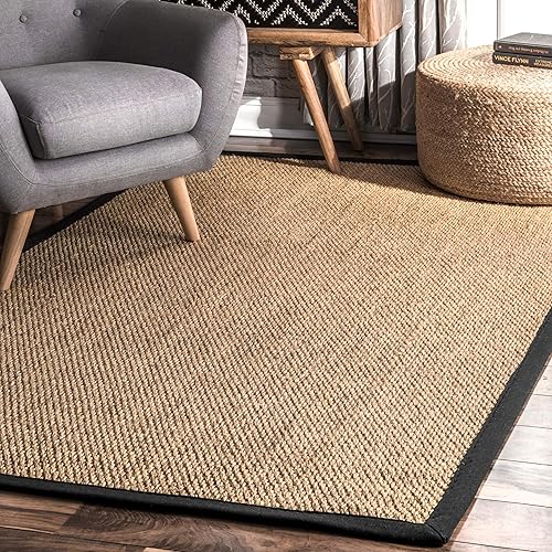 Lauren Liess Oak - Alfombra casual de sisal, 3 x 5, color negro
