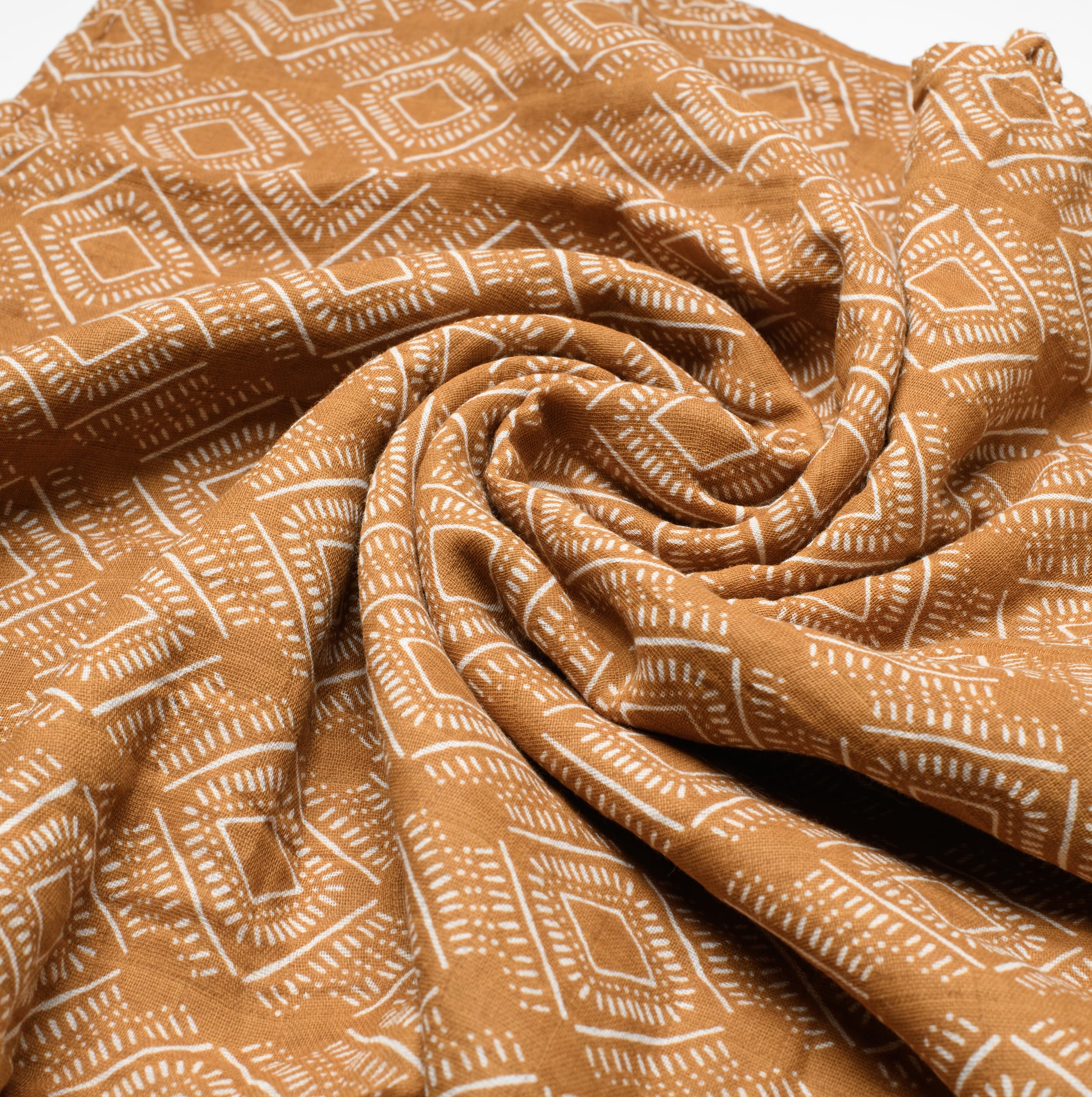 Dinka! Baby Muslin Cloths- 1 with100% Cotton &1 with 70%Cotton+ 30% Bamboo Blanket for Delicate Skin- Breathable Muslin Squares for Feeding Cleaning & Daily Care- Terra Spot- 110 x 120 cm - Image 3