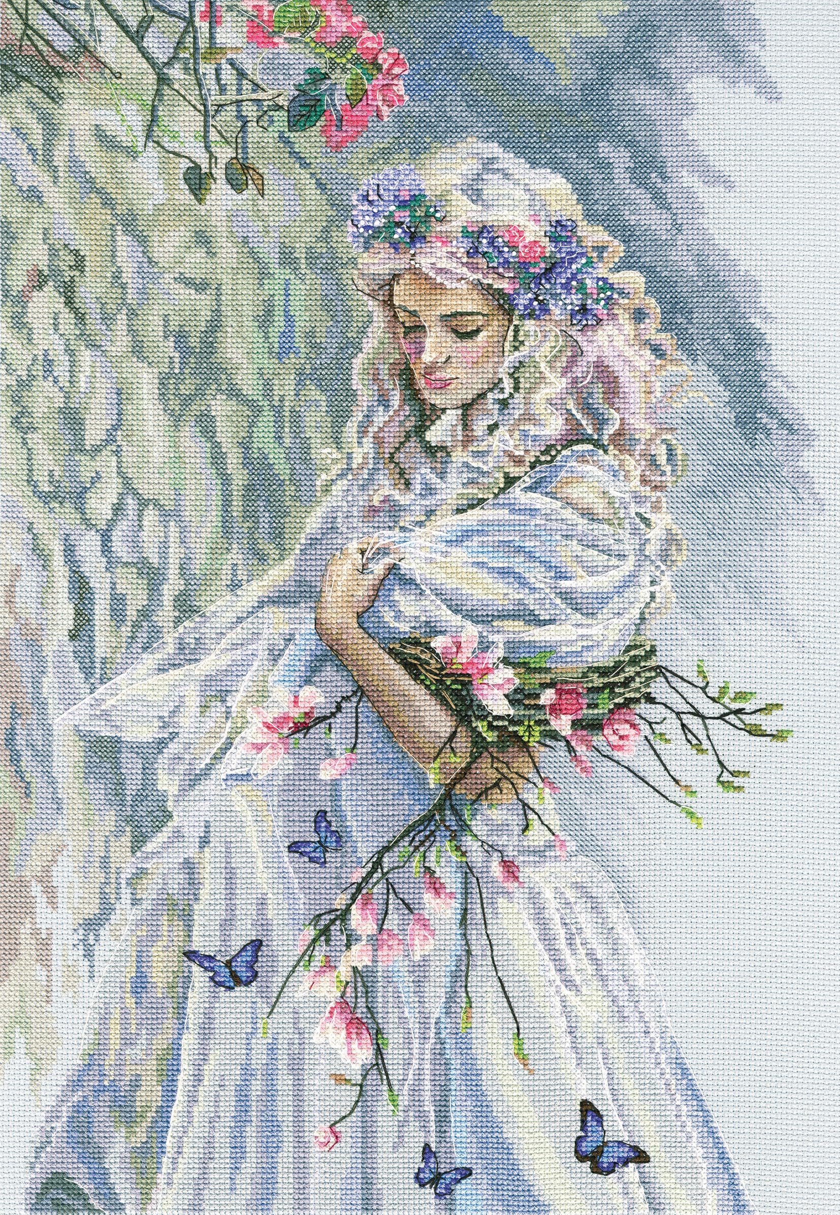 Rto Women's Cross Stitch Embroidery Kits For Adults Image - Tree Nymph 29X42cm/11.4X16.5 14Ct