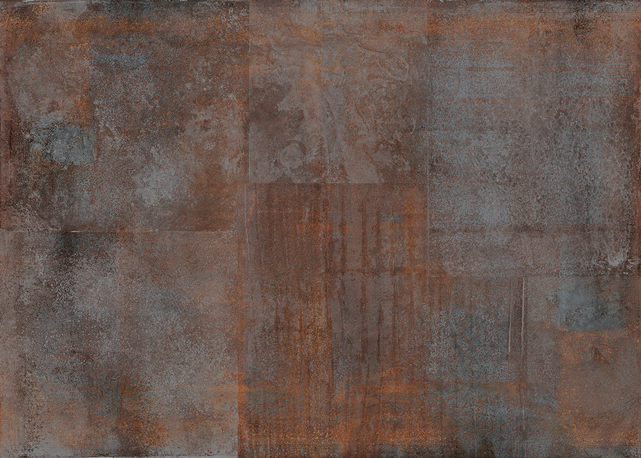 Rasch Tapete 364248 - Carta da parati fotografica in tessuto non tessuto con effetto metallo marrone, effetto ruggine, 2,65 m x 3,71 m (L x P)
