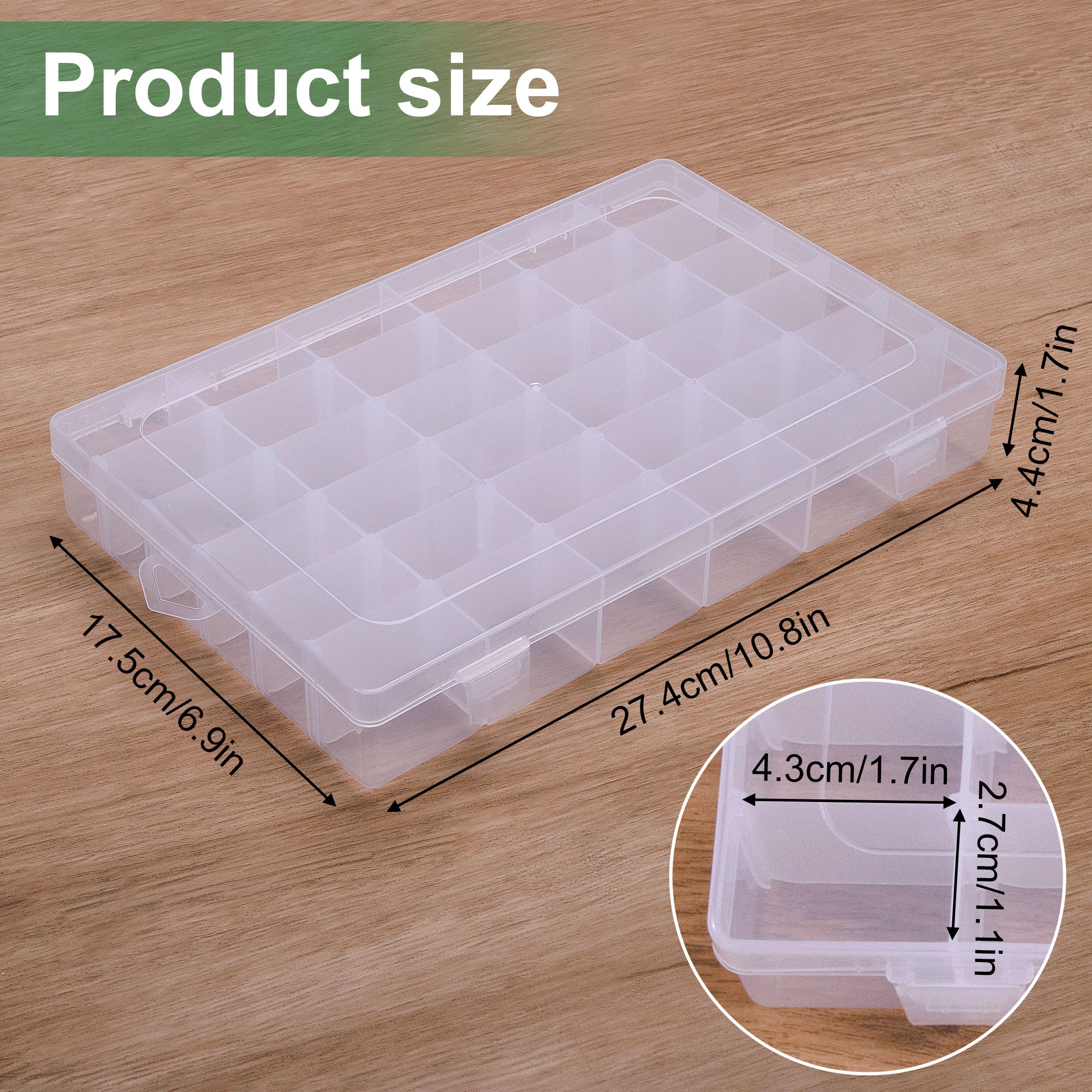 Scatola Organizer In Plastica Trasparente Con 36 Scomparti Regolabili, 4 Pezzi, Con Divisori, Per Artigianato E Piccoli Oggetti