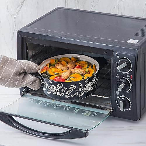 Miniatura 25 de Wisenvoy Plato de cazuela con tapa Cazuela Platos Para Horno Horno Platos Para Horno Plato De Horno De Cerámica Azul,Azul oscuro,Negro