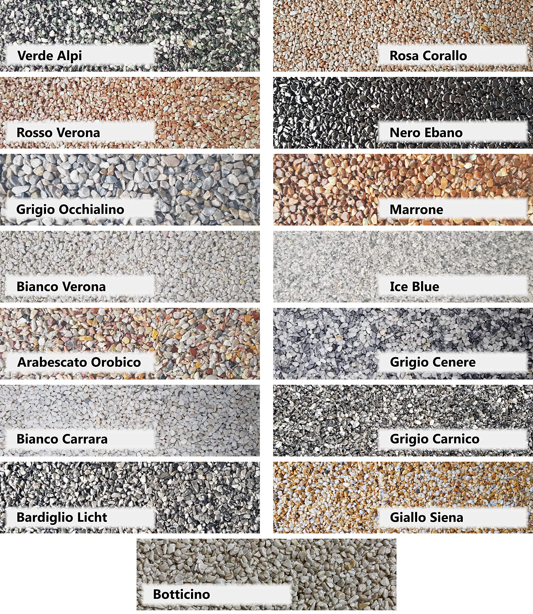 Alfombras de piedra W730 Grava de mármol + Resina epoxi - Marrone 1-4mm -2qm