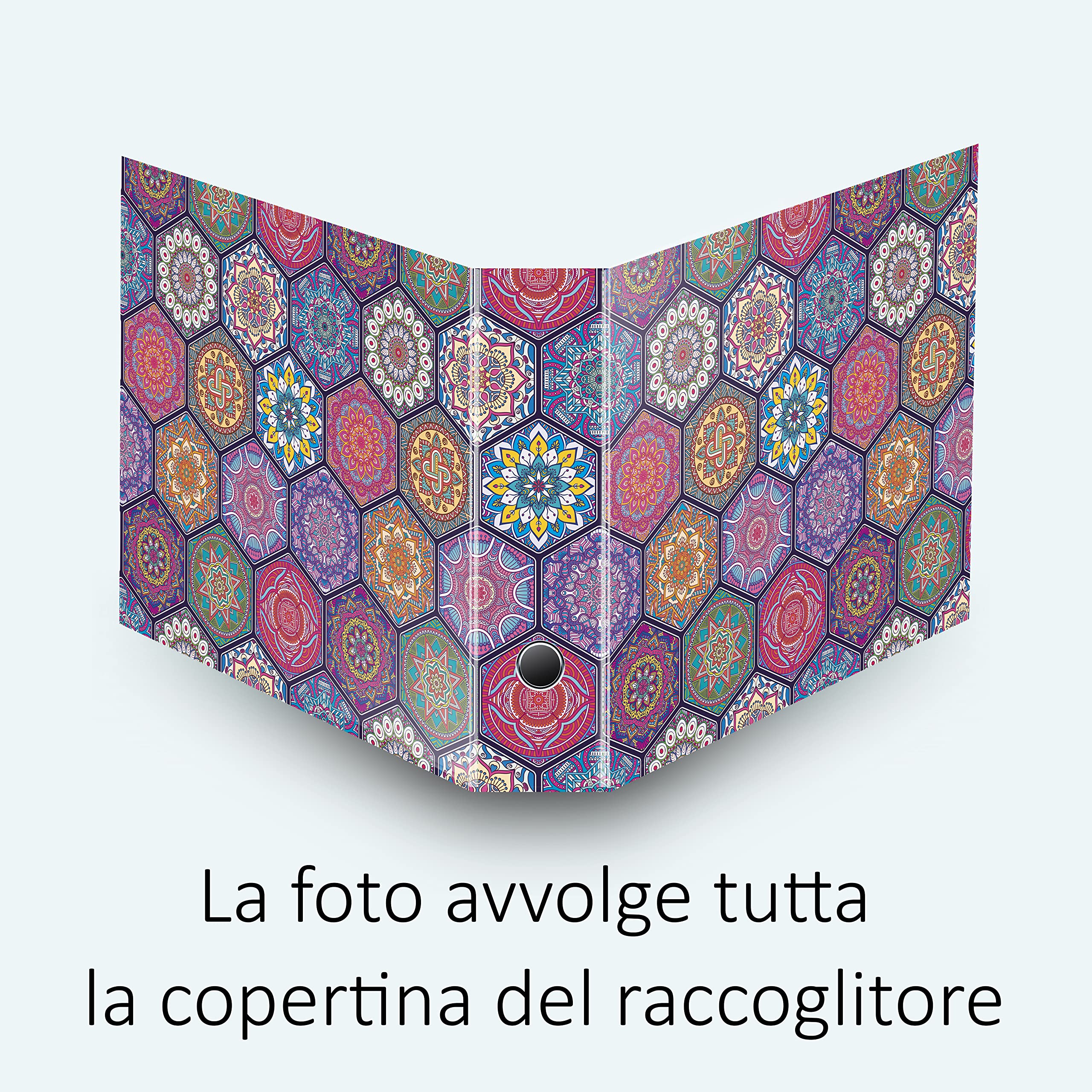 Set da 5 raccoglitori ad anelli MANDALA ORIENTALE - Faldoni SHAREPRINTING (H31 con 4 anelli)