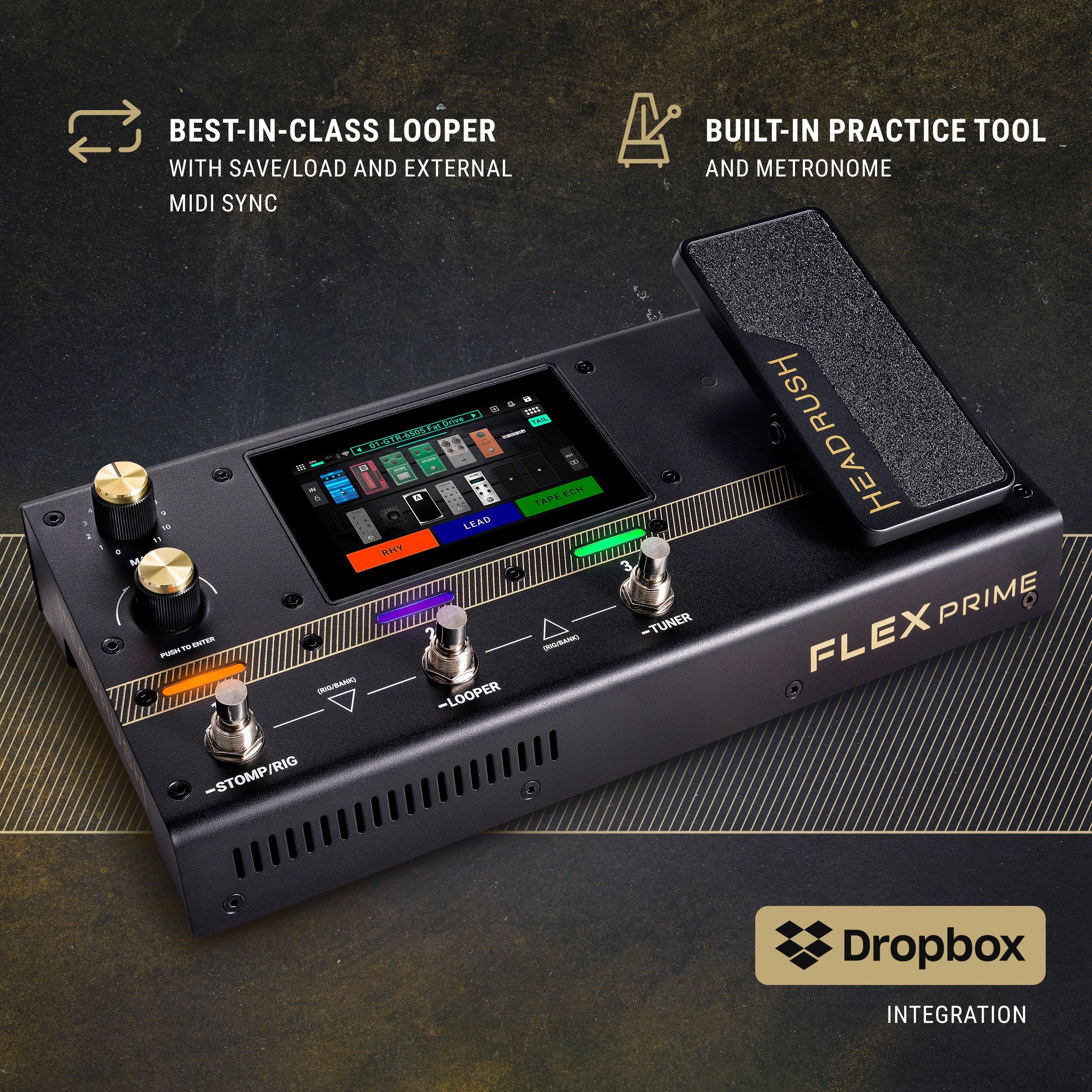 HeadRush Flex Prime - Guitar and Bass Multi Effects Pedal and Amp