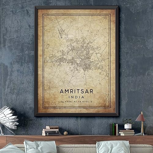 Miniatura 2 de Mapa de Amritsar, India, Vintage Western (8x10)