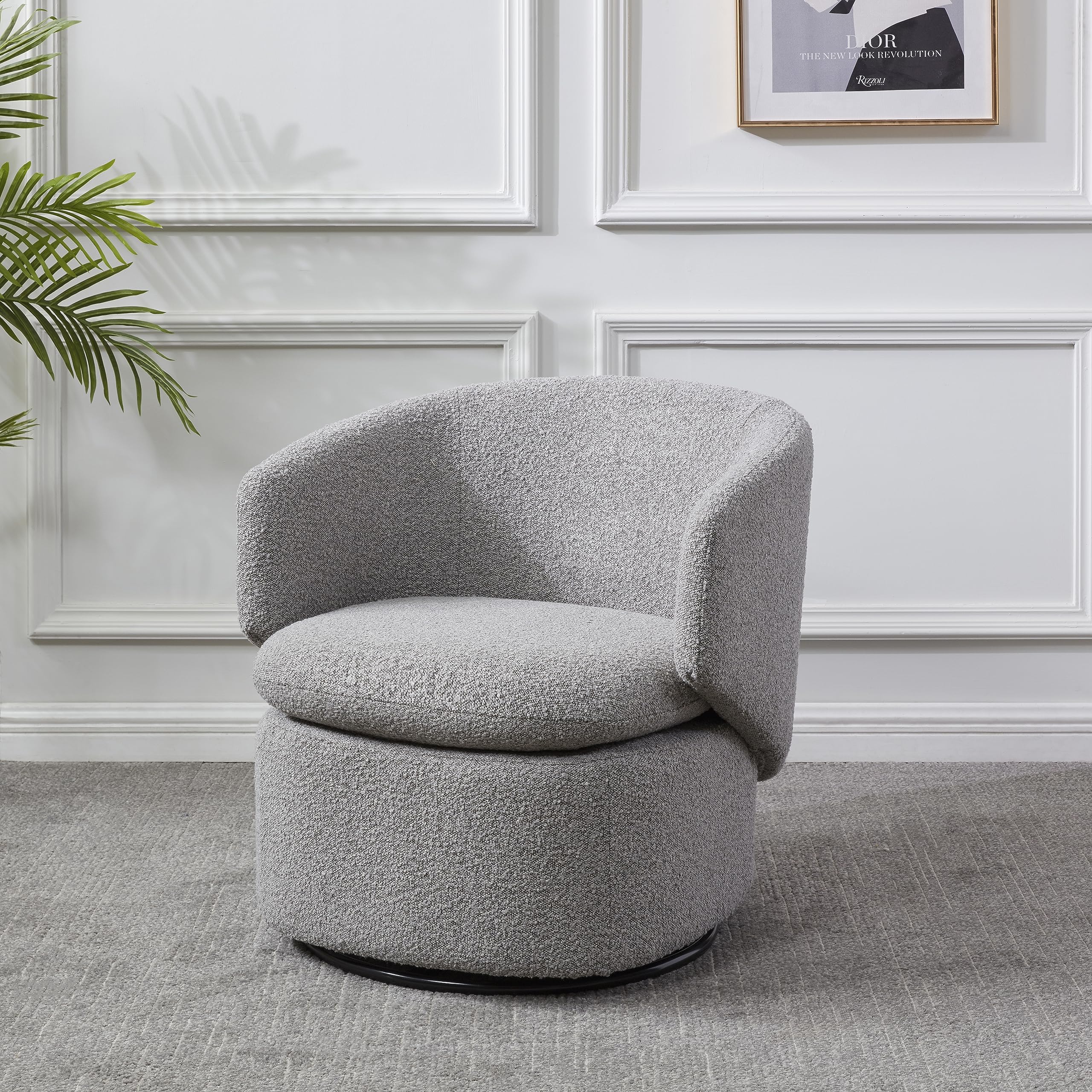 SAFAVIEH Couture Collection Phyllis Grey Boucle Swivel Chair (Fully Assembled)
