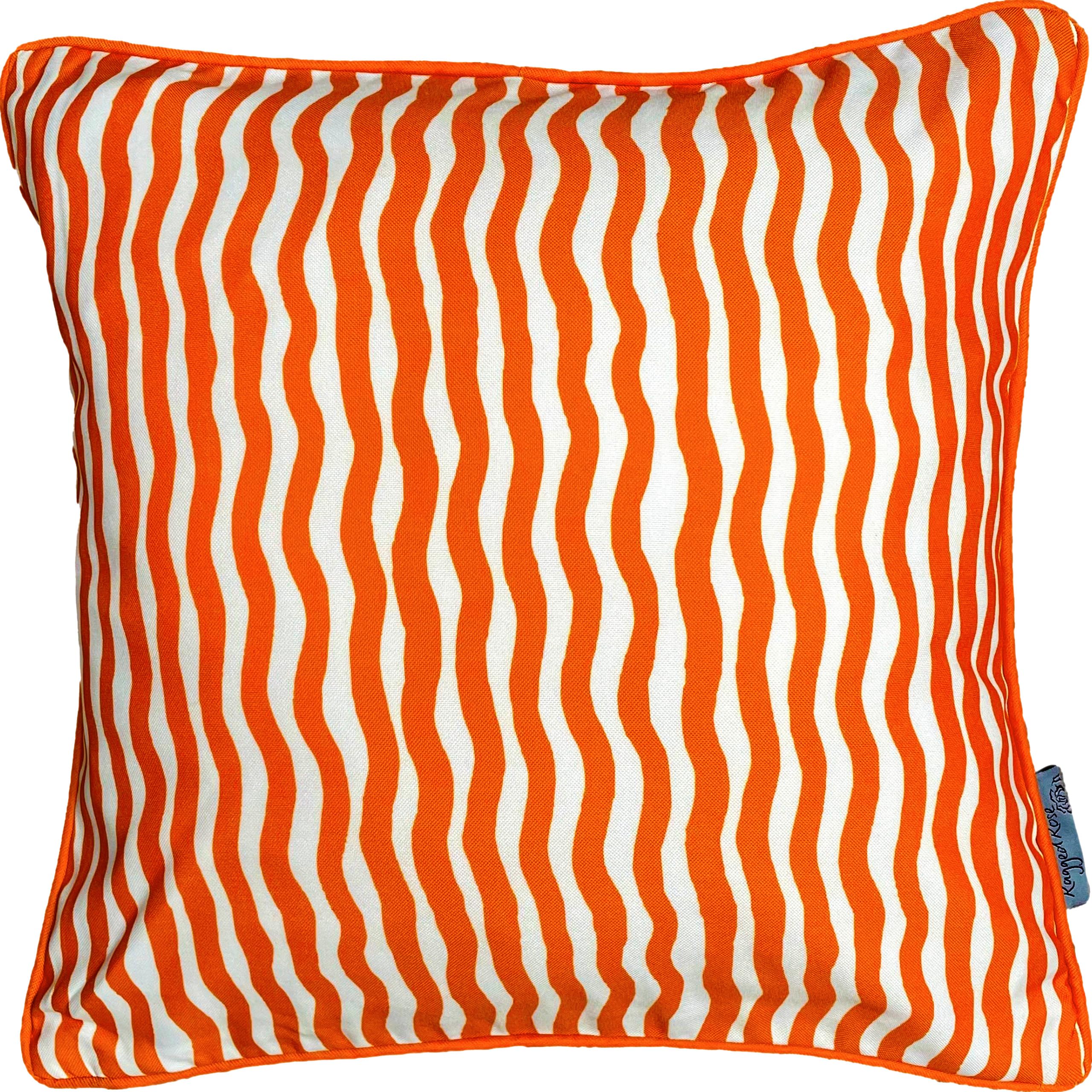 Ragged Rose Orange Stripe Showerproof Garden Cushion Covers - 44 Cm X 44 Cm Printed Sofa & Outdoor Seat Cushion Covers For Garden & Patio - Non-Fading & Reversible