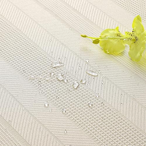 Miniatura 3 de Randall Mantel rectangular oblongo, color beige de 60 x 84 pulgadas, 7 pies, resistente, resistente al agua, a prueba de polvo y antimanchas, para