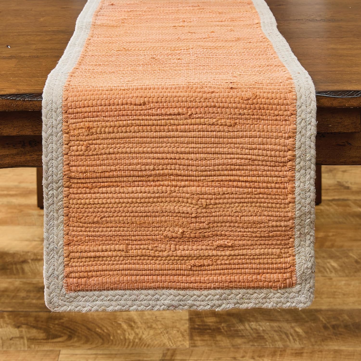 Split P Reusable Dune Black Table Runner 14" x 54" Decorative Woven Dinner Mat for Modern Farmhouse Kitchen Table Decor, Cozy Neutral Tabletop Decorating, or Boho Dining Room Decoration