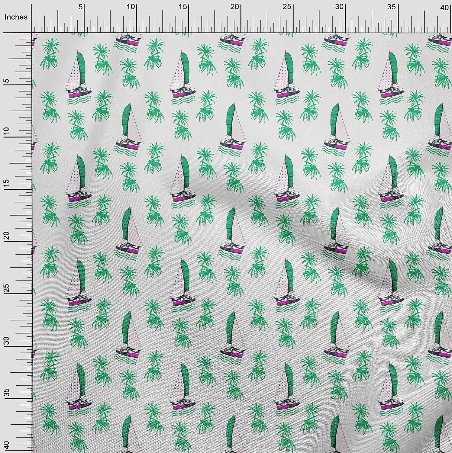 oneOone Viscose Chiffon Green Fabric Beach Fabric for Sewing Printed Craft Fabric By The Yard 42 Inch Wide