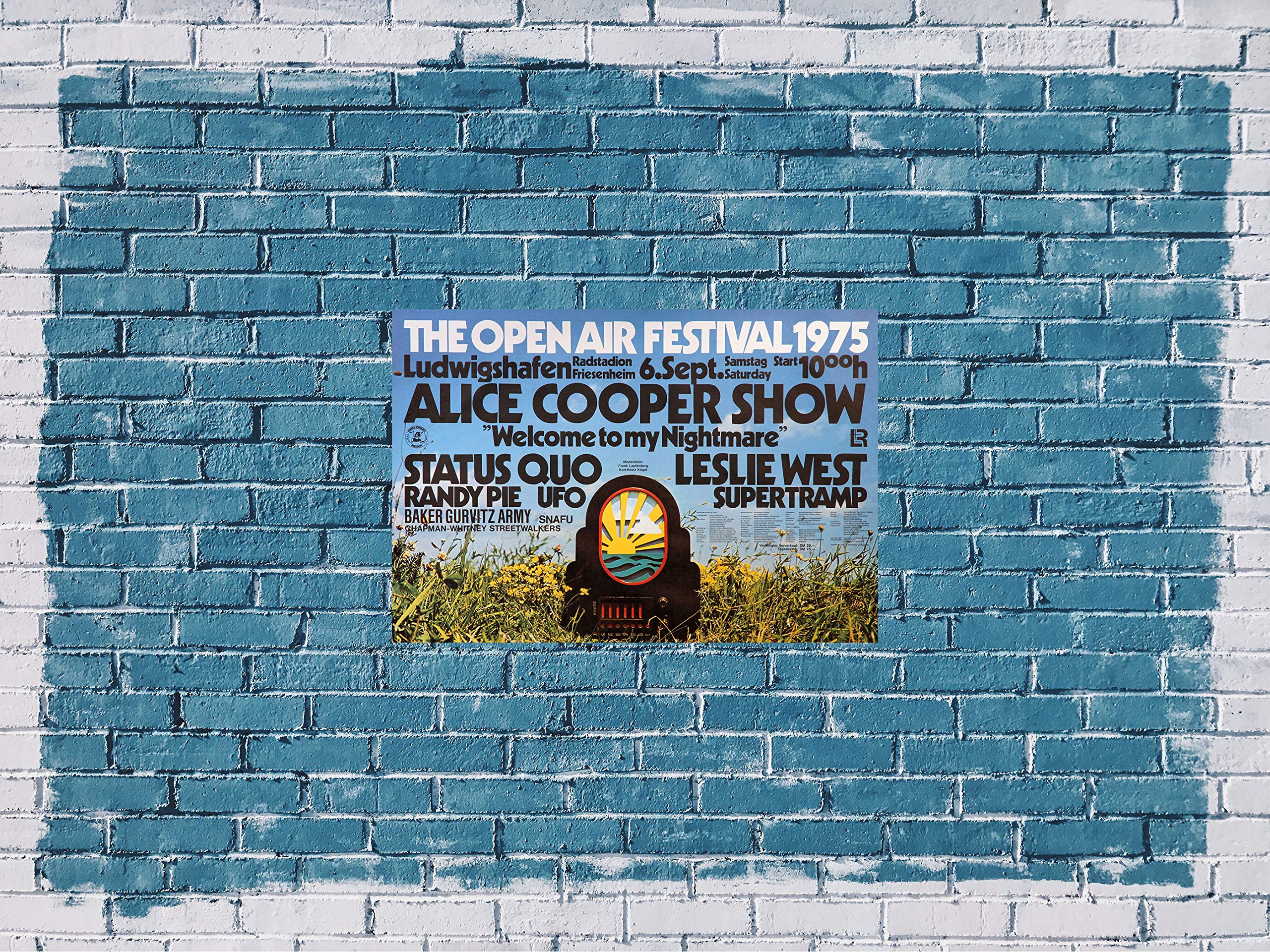 Premium Poster/Plakat | DIN A1 | Wanddeko | Live Konzert Veranstaltung » All The Best Open Air Festival´s - Alice Cooper, Ludwigshafen 1975 «