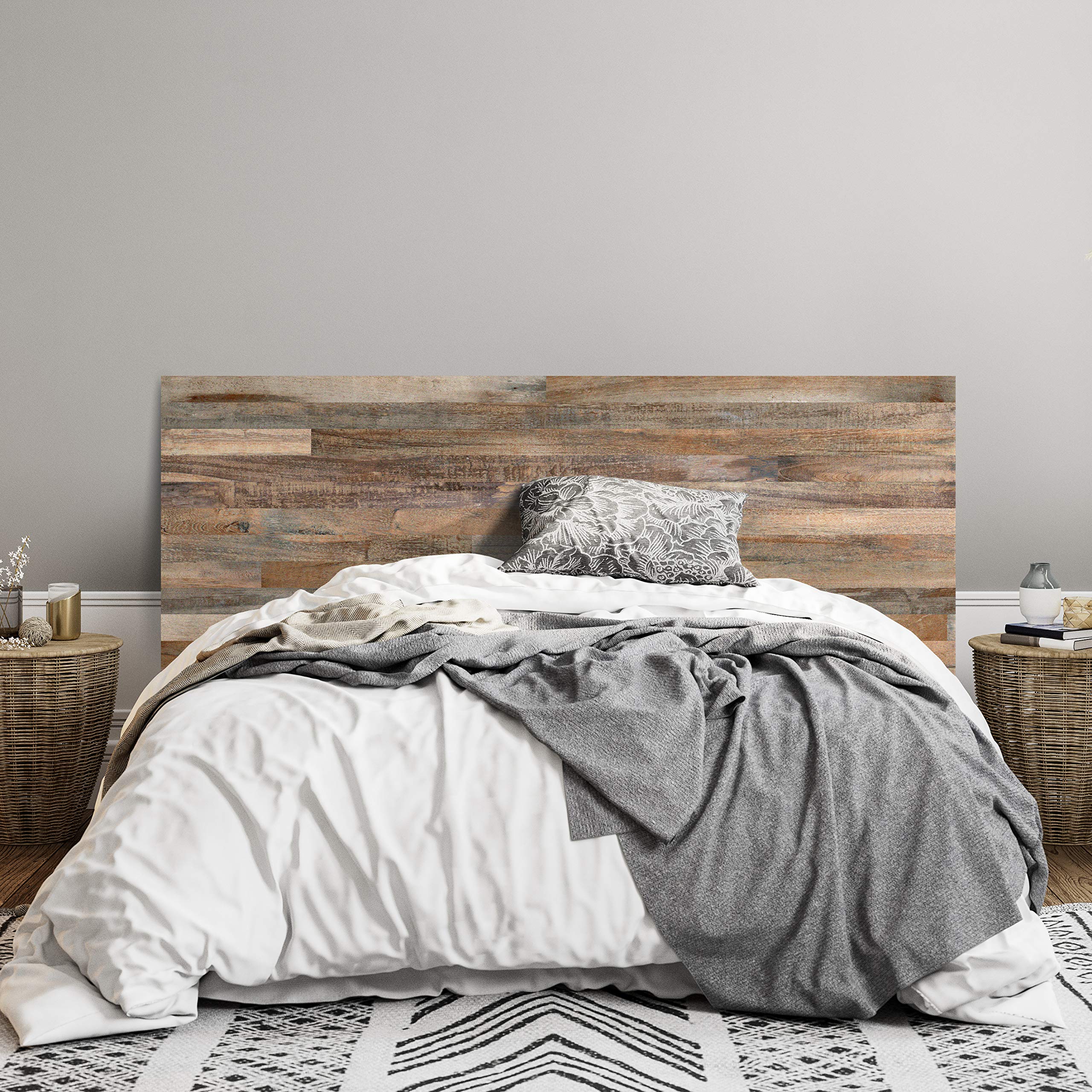 MEGADECOR DECORATE YOUR HOME Cabecero Cama PVC 5mm Decorativo Económico. Modelo - Allanton (100x60cm, Marrón)