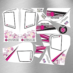 Suzuki JR50 PINK & BLUE Graphics Decals Fullset Laminated - Foto 5