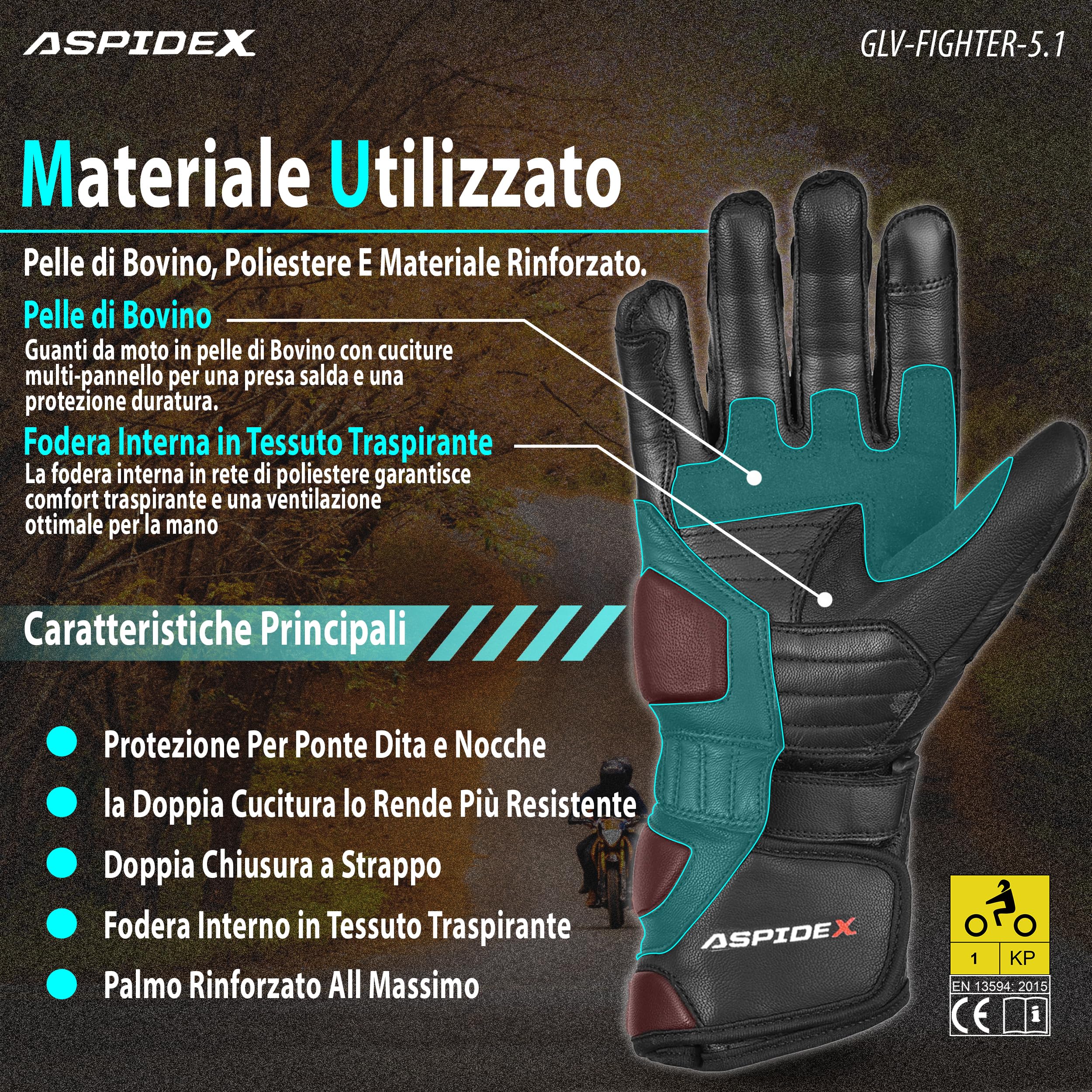 Guanti Da Corsa In Pelle Da Uomo Per Moto Guanti Protettivi Con Protezione Nocche, Guanti Sportivi Corsa Neri
