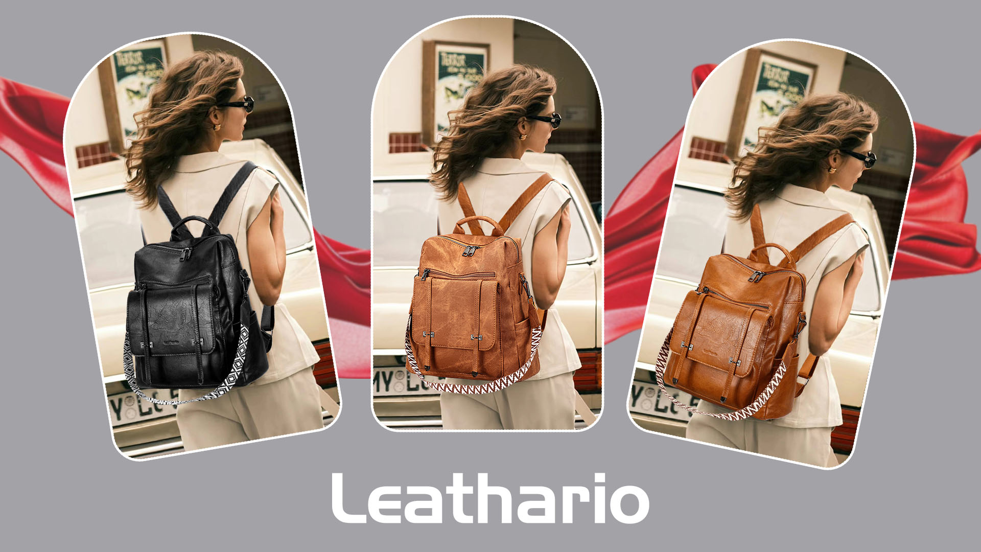 ESTINK sac à dos femme Sac à dos en cuir PU pour femme mignon sac à dos décontracté poches