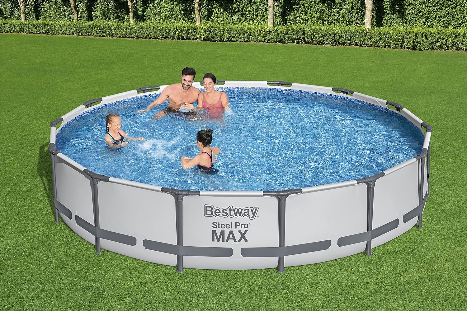 Family enjoying the Bestway Steel Pro MAX pool
