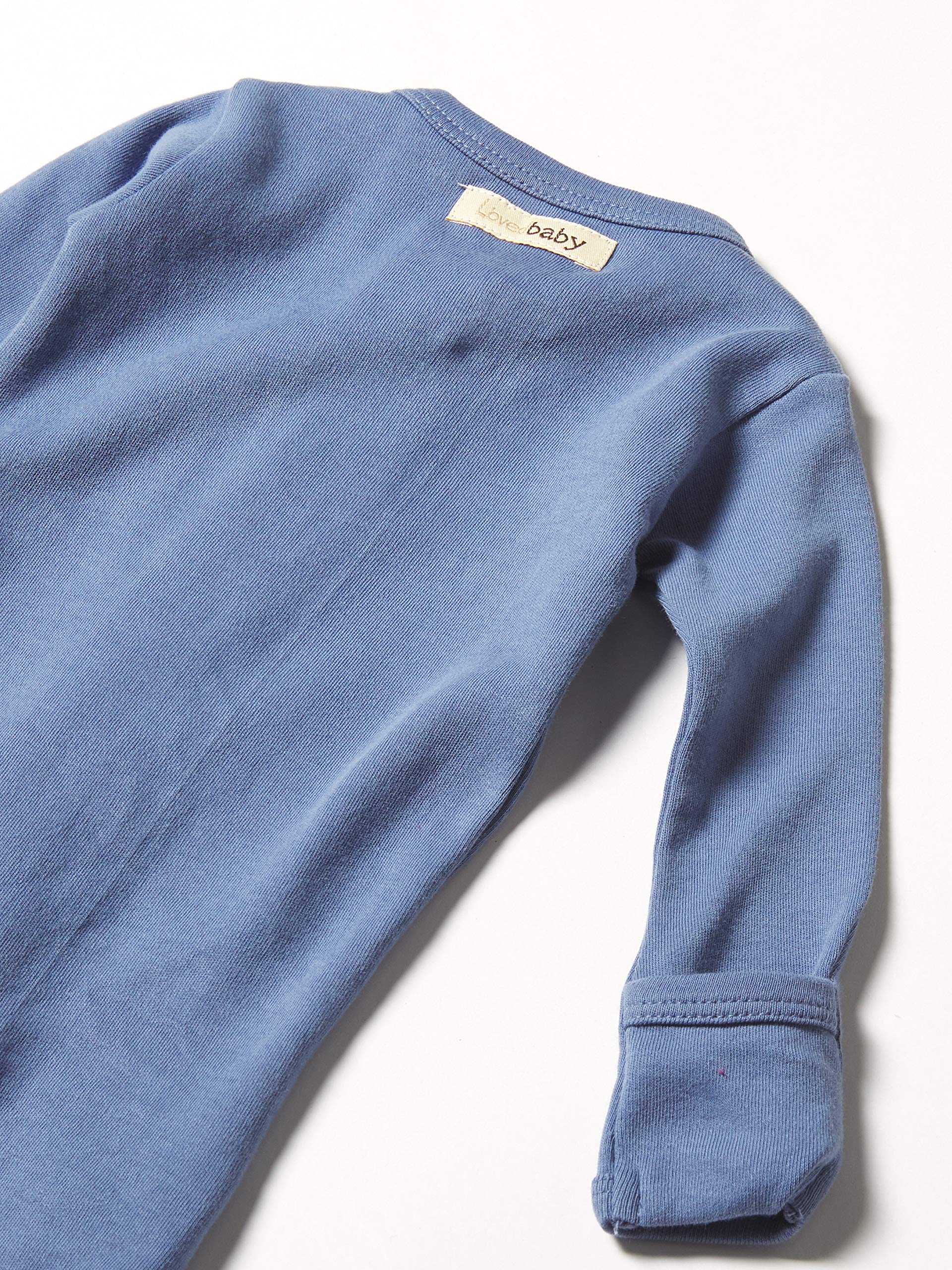 L'ovedbaby Baby Girls Organic Zipper One-Piece Footies, Slate, 9-12 Months US