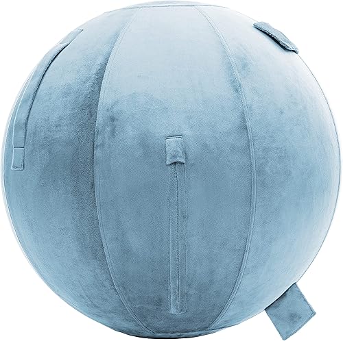 Miniatura 31 de Husband Pillow Pelota de ejercicio, cubierta con bomba para yoga, pilates, estabilidad de equilibrio de fitness, asiento de silla de pelota de