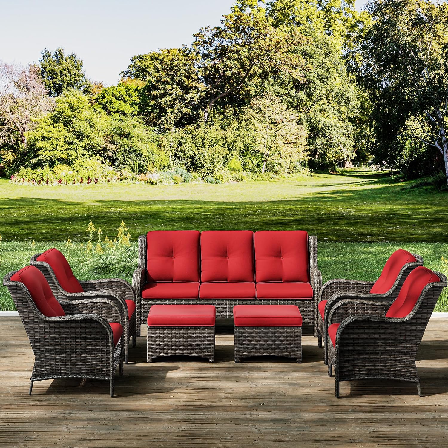 Joyside 7-Piece Wicker Patio Conversation Set
