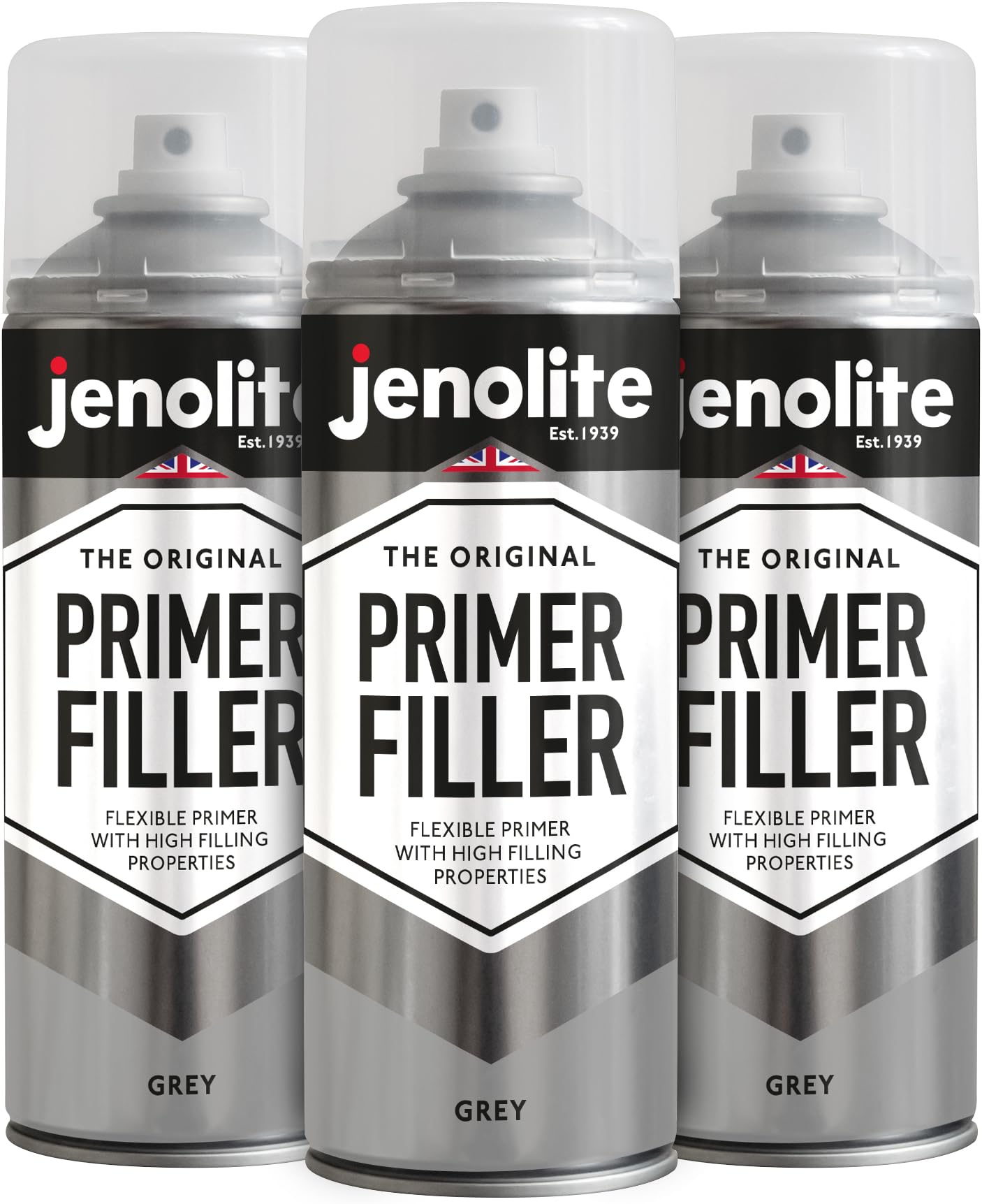 UPol UPol 12 x Power Can GREY PRIMER 500ml Aerosol Powercan Paint Grey Primer High build