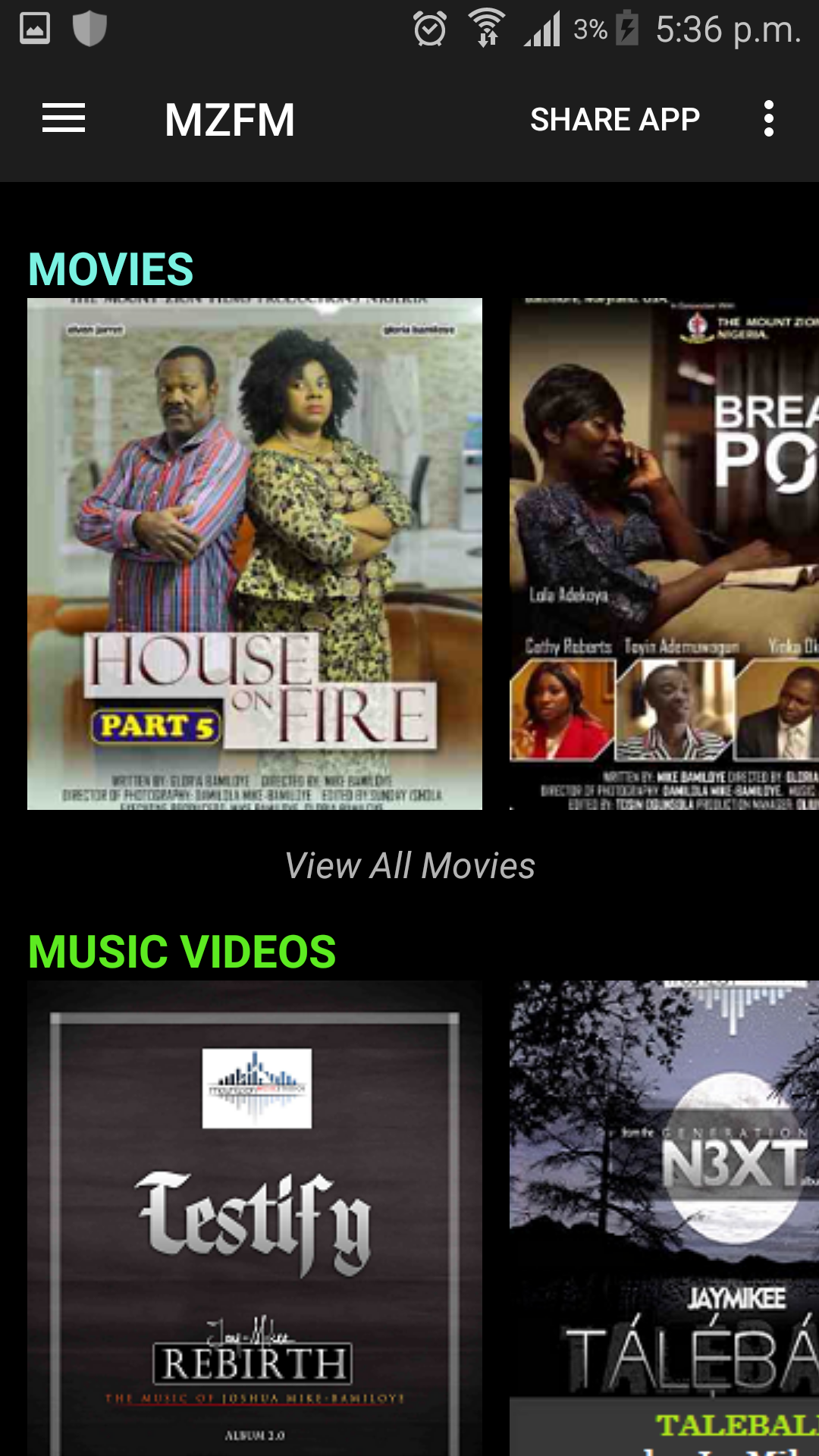 Mount Zion Movies App on Amazon Appstore