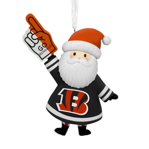 Hallmark NFL Cincinnati Bengals Santa Fan Christmas Ornament, Gifts for Sports Fans