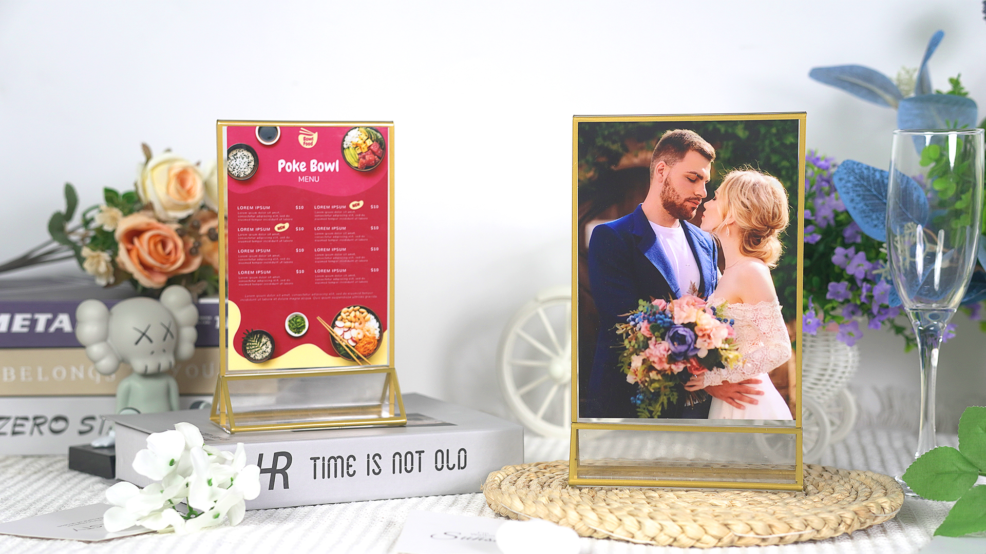 Hemoton 3pcs Clear Acrylic Sign Holder With Vertical Stand Double Sided Table Menu Holders Picture Frames For Wedding Numbers Restaurant Signs Photos
