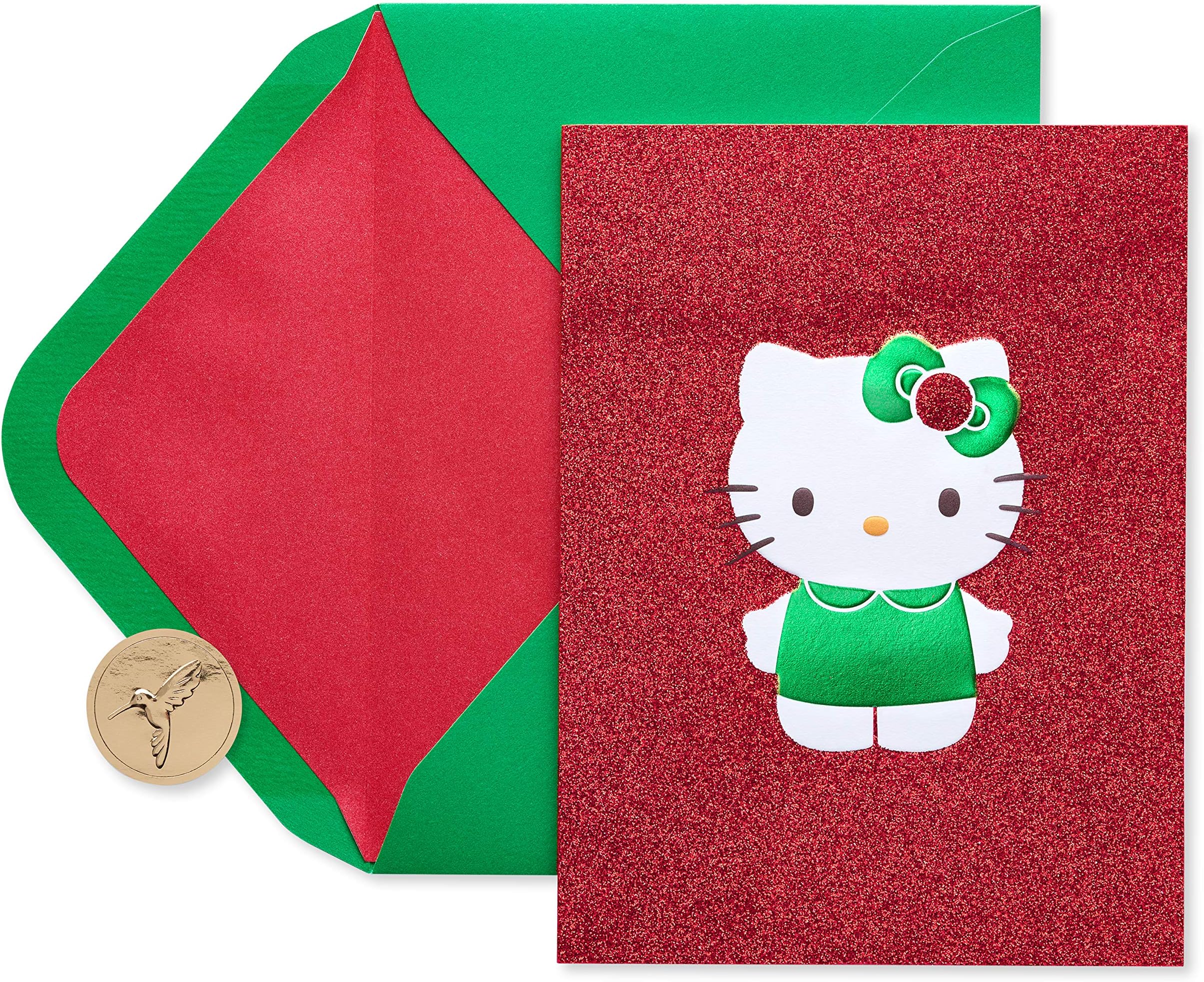 Papyrus Hello Kitty Christmas Cards Boxed with Envelopes, Warmest Wishes (12-Count)