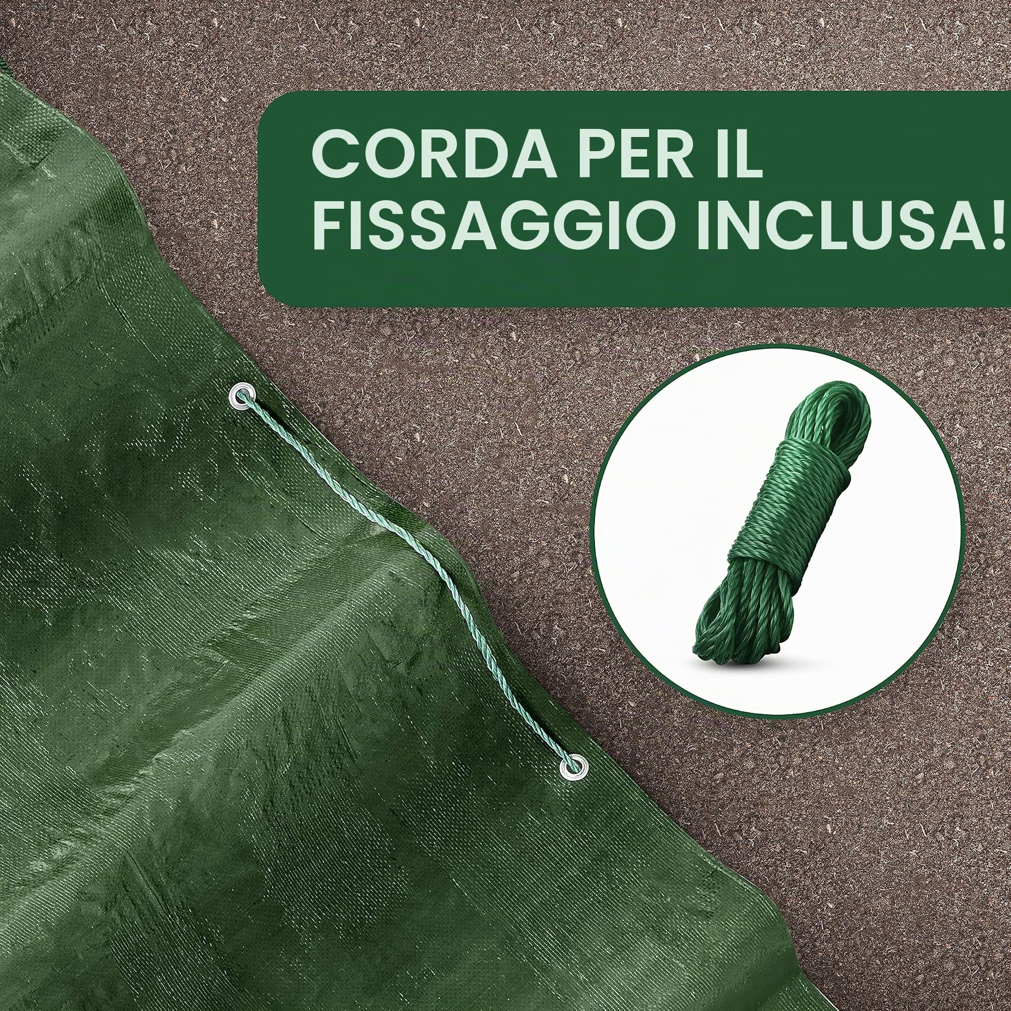 TeloImpermeabile Esterno, Telone Occhiellato per Mobili, Legna, Campeggio, Bici, Telo Coprimoto in PVC Multifunzione, per Pioggia, Sole, da Viaggio (4x6 m)