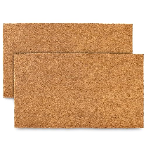 MAINEVENT Plain Coir Doormat Bulk 30x17 Inch, 2 Pack Door