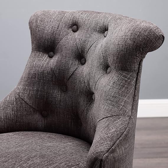Linon Talia Charcoal Office Chair, Gray