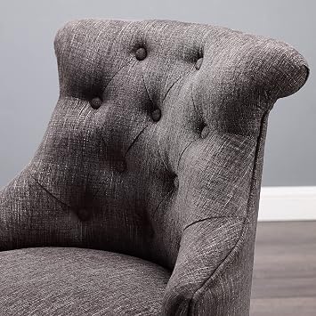 Linon Talia Charcoal Office Chair, Gray