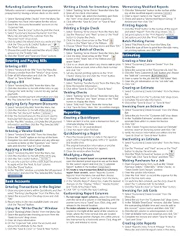 QuickBooks Pro 2018 Quick Reference Training Card - Laminated Tutorial Guide Cheat Sheet (Instructions and Tips)